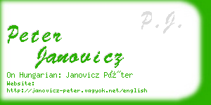 peter janovicz business card